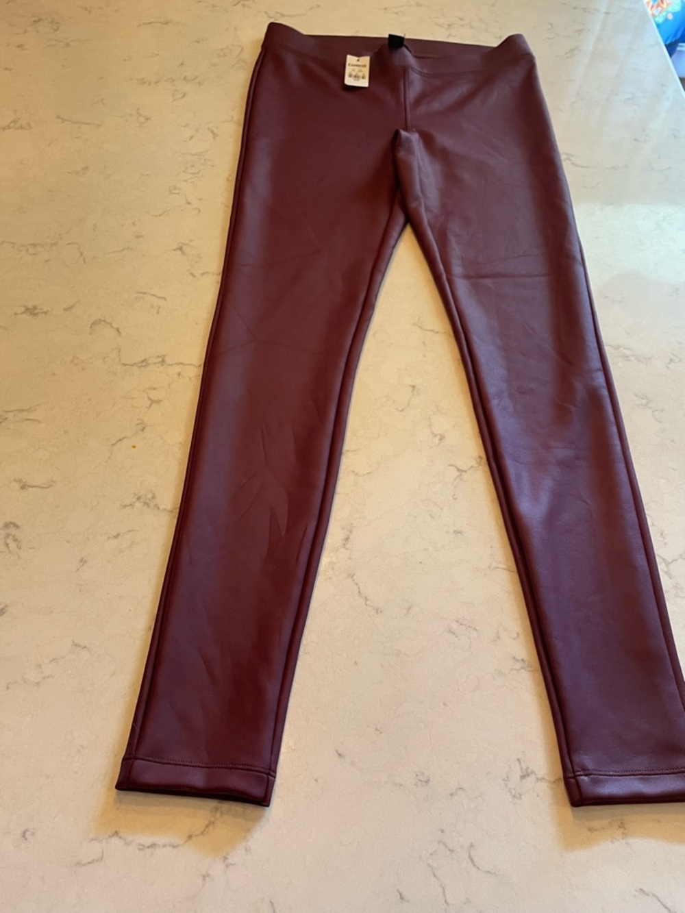 Faux Leather Leggings in Deep Burgundy Item # 11464